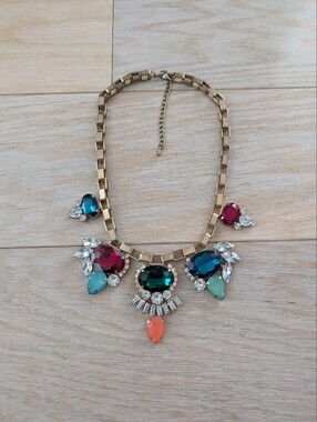 Gold-Tone Multicolor Gem Statement Necklace - Women Jewelry
